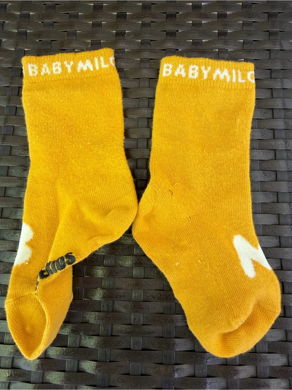 BABY MILO Yellow Kids Socks with Ape Motif